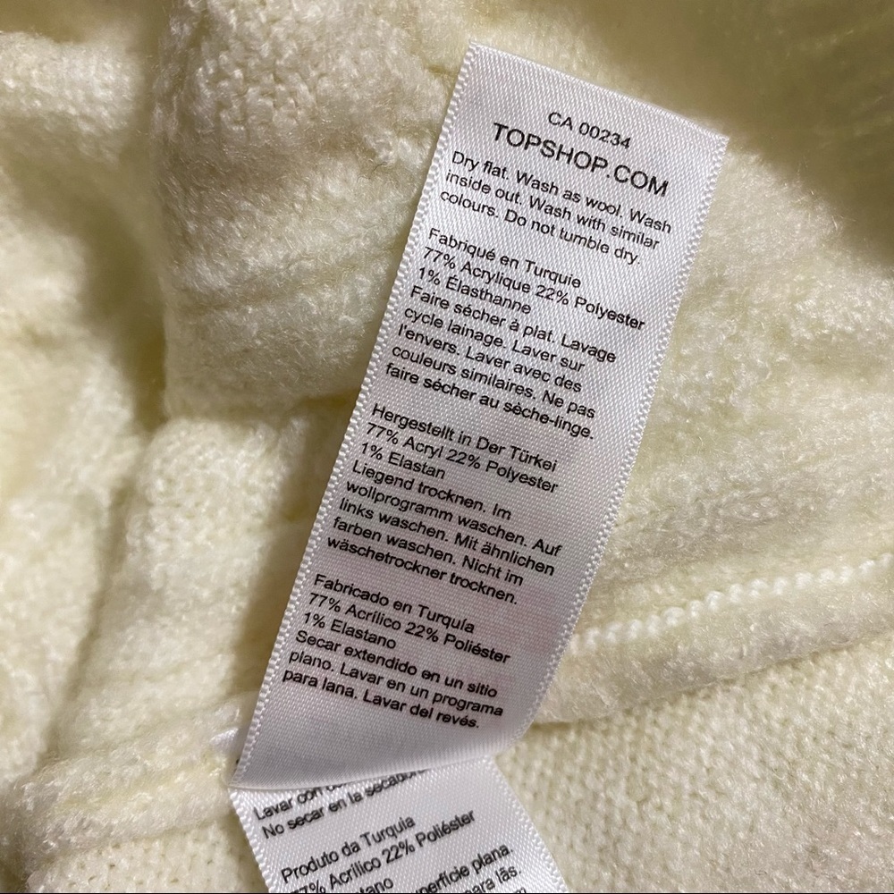 NWT Topshop Ivory Cable Stitch Knit Sleeve Pullover Crop Cream Sweater Size 4/6 - Picture 7 of 7